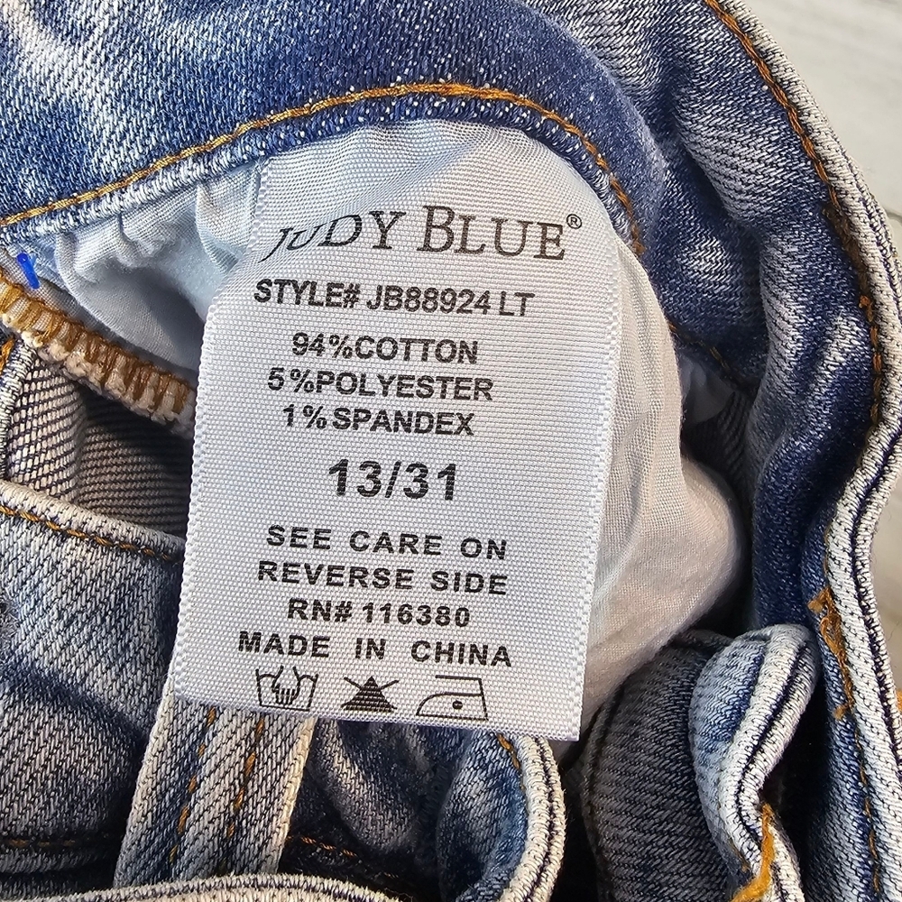 Judy Blue Claire Light Wash High Waist Wide Leg Cargo Jeans Stretch Denim 31 - Picture 13 of 13
